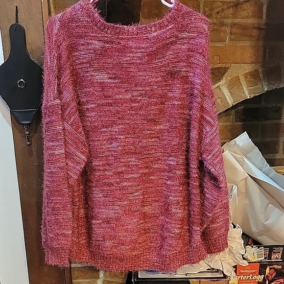 American Rag Red Chunky Knit Crew Neck Sweater - Picture 3 of 7
